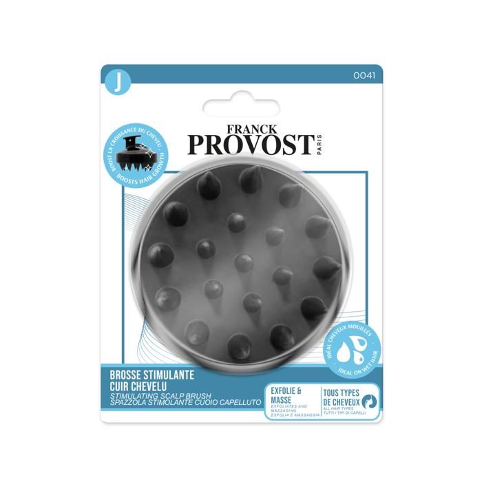 Brosse Stimulante Cuir Chevelu- Picots Silicone- Couleurs Aléatoires- FP