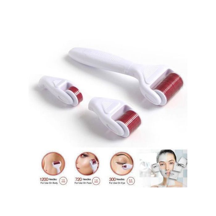 Derma Roller Soin de visage avec System des aiguilles de titanium 4 in 1
