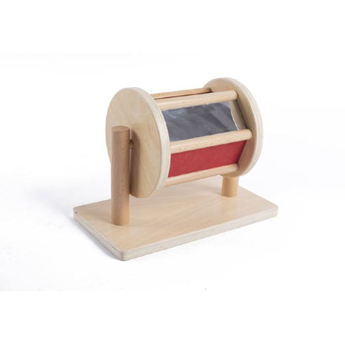 Eveil Montessori - Petit tambour tactile avec miroir