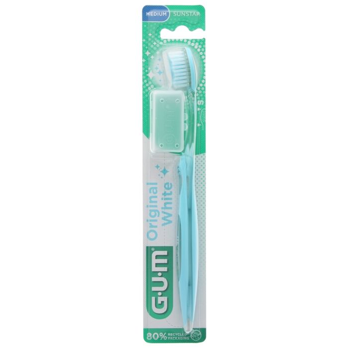 Brosse à dents - Gum - Original White - Compacte - Medium - Élimine plaque et colorations