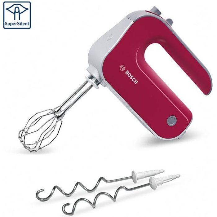 Batteur électrique - BOSCH - MFQ40304 - 500W - 5 vitesses + Pulse - FineCreamer - Rouge