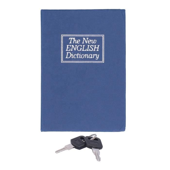 EJ.life Money Box, Safe Case Durable Simulation Book Shape with Lock Keys for Storing Money for meuble boite Mini bleu