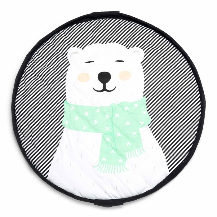 Sac de rangement de jouets et tapis de jeux SOFT Ours Polaire