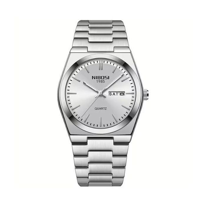 Montre pour hommes analogique en acier inoxydable
