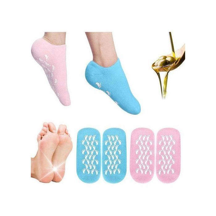 Chaussettes hydratantes – Chaussettes en silicone pour pieds secs et crevassés.