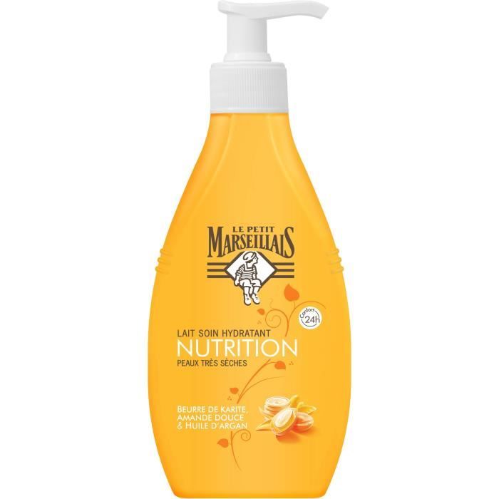 Le Petit Marseillais Lait Soin Hydratant Nutrition Karité, Amande Douce et Argan 250ml