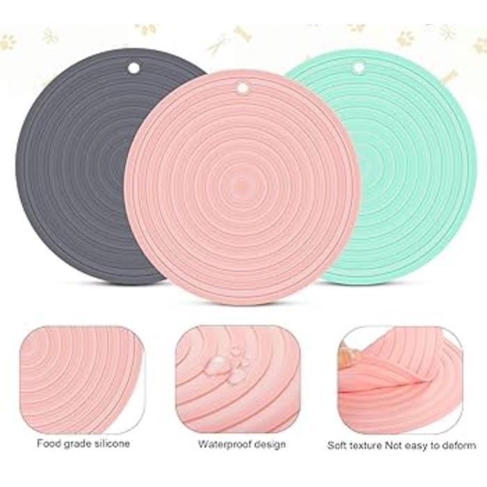 Tapis isolant en silicone avec base pour tasses et assiettes(Couleur aléatoire)
