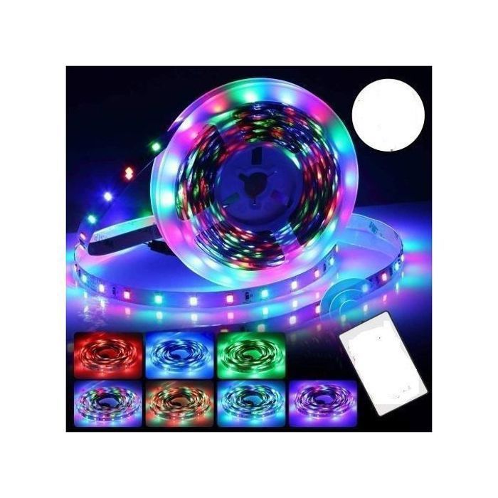 5m a mené la bande lumineuse lamptape ip65 imperméable avec la télécommande rvb 2835 d'ir(Couleur aléatoire)