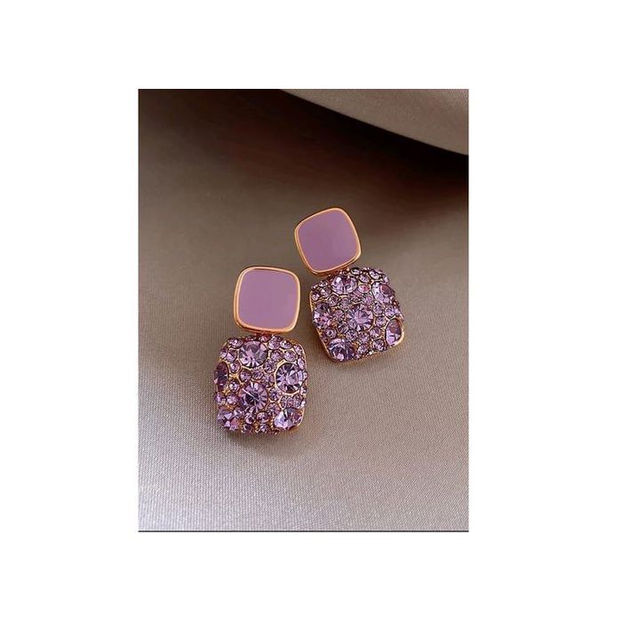 Boucles d'oreilles cristal pour soirée/ fête- violet