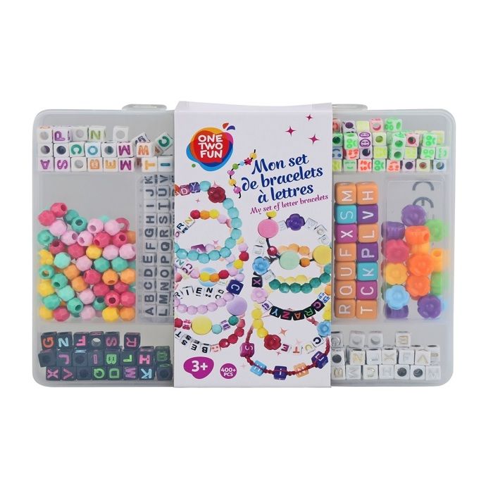 Jeu de création de bracelets à lettres x413 pièces - ONE TWO FUN