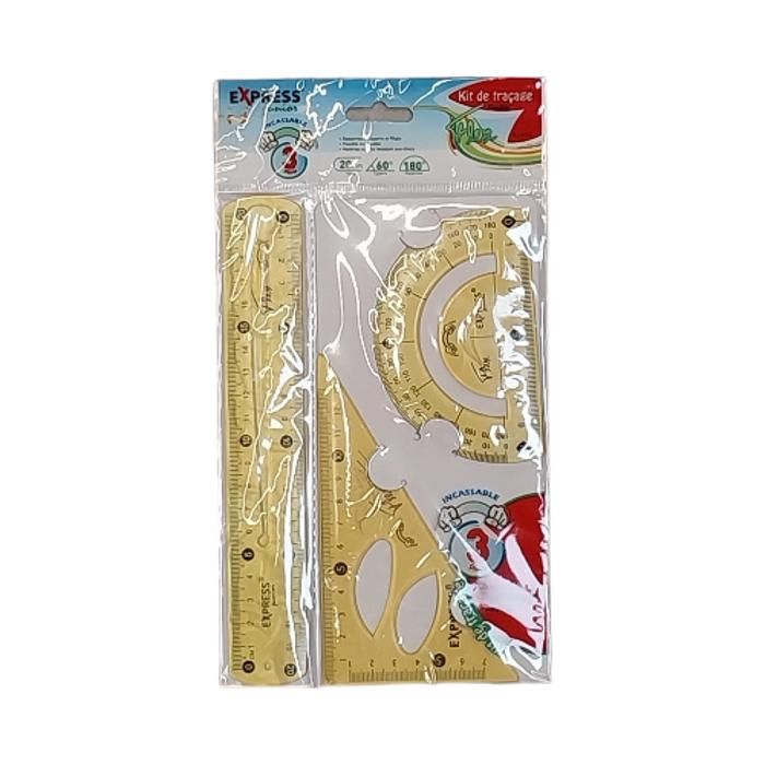 KIT DE TRACAGE FLEXIBLE 3 PIECES 20CM/ 13CM