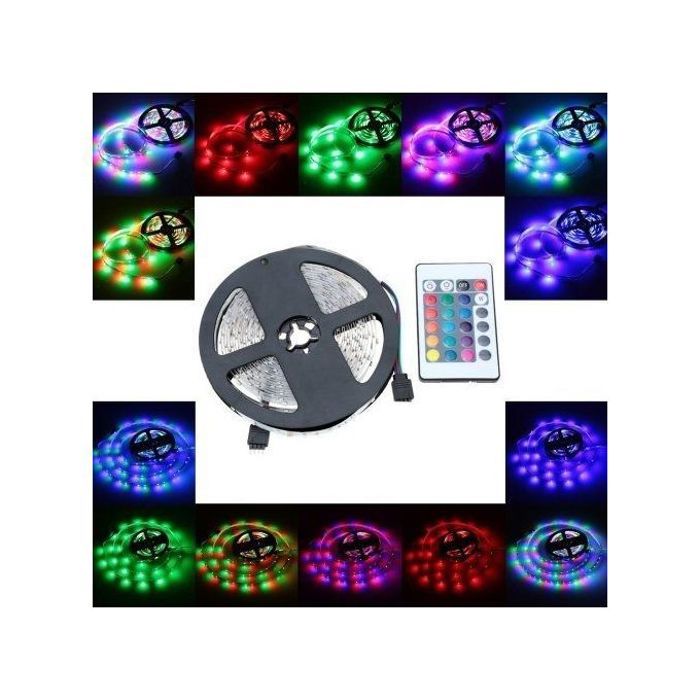 Bande lumineuse rgb flexible 5 mètres, ruban de lampe décoration