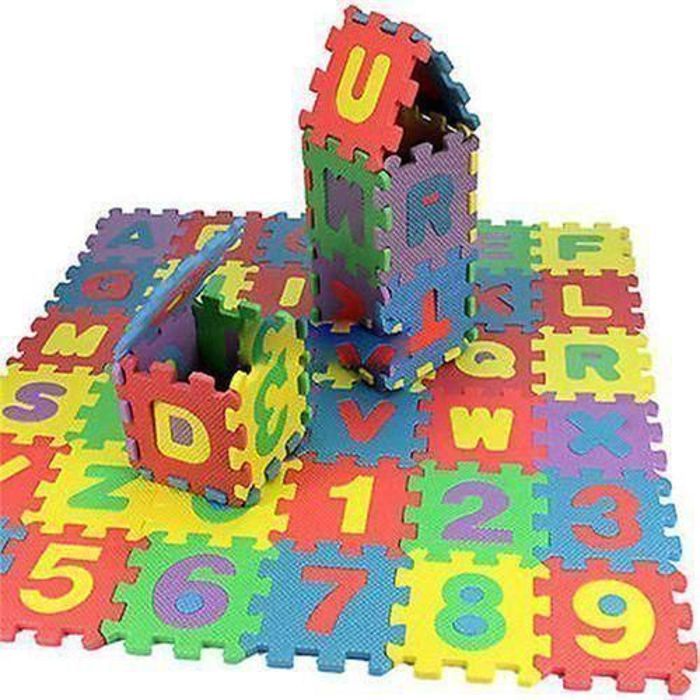 36 pcs alphabets and Numbers EVA Puzzle Mats Baby ABC Foam Puzzle Multicouleurs