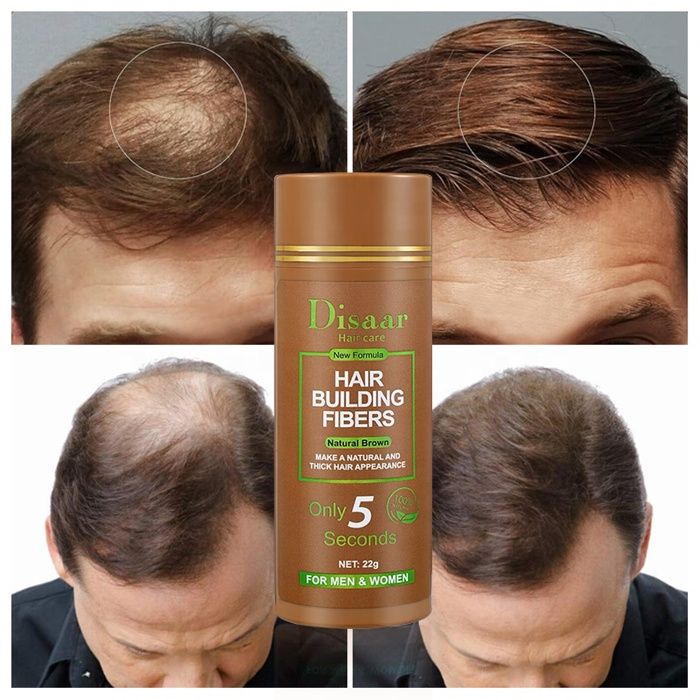 Fibres capillaires densifiantes : en 5 secondes Pour cheveux gris, noirs et clairsemés (MARRON)