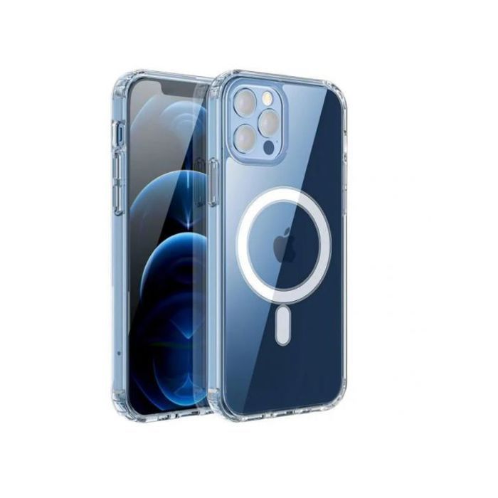 Magsafe Coque Simple anneau magnétique tout compris cristal clair acrylique Coque antichoc pour iPhone 11 Pro Max (transparent)