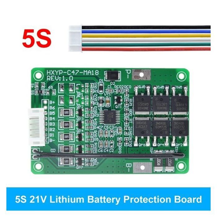 Carte de protection de chargeur de batterie au lithium ternaire,BMS 5S,16.8V, 21V, 20A,