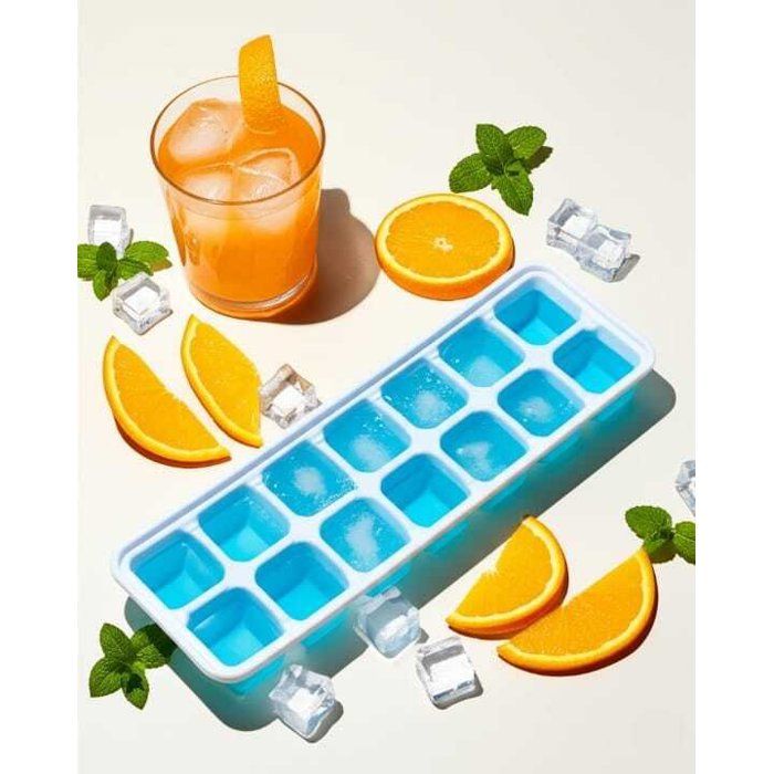 Bac à Glaçons en Silicone Souple -14 compartiments 20/10cm-Couleur bleu