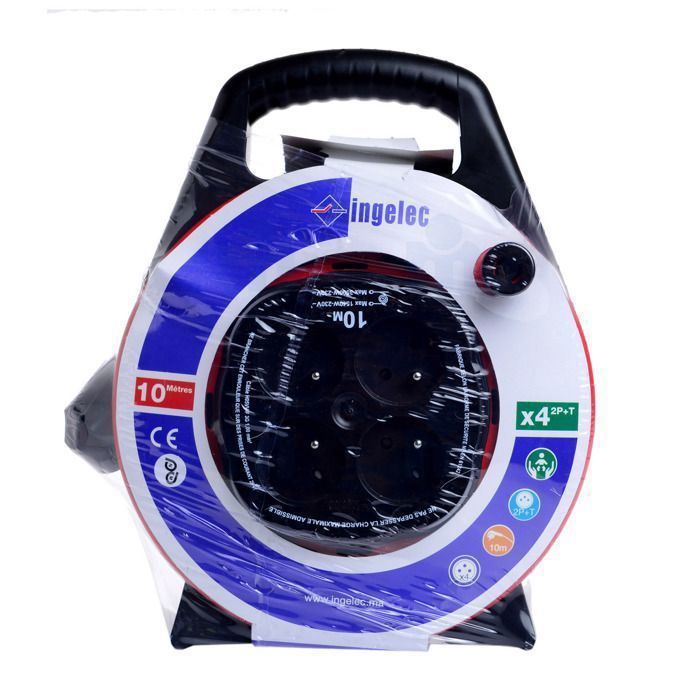 Enrouleur multiprises 4 prises 2P+T 10M - INGELEC