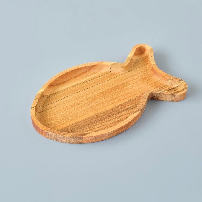 Assiette de présentation en bois Poisson Marin (25x15 cm)