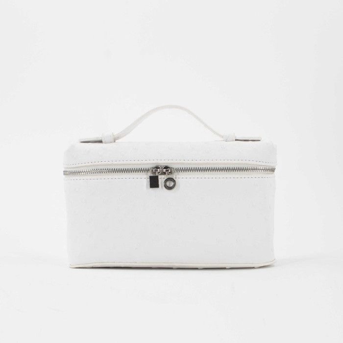 Sac à main - MELANY BROWN LONDON - LEO - Effet autruche - Zippée - Blanc