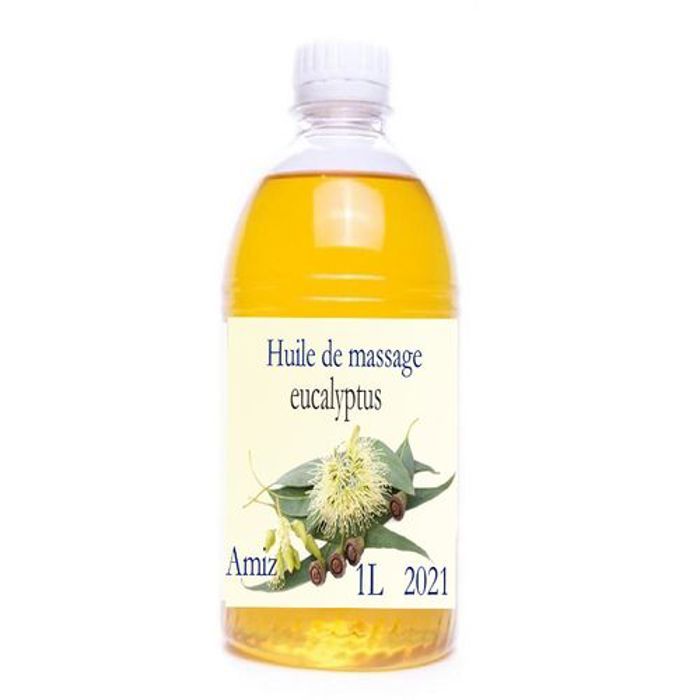 Huile de massage - AMIZ - Eucalyptus - 1L - Rafraîchissante - Purifiante - Analgésique