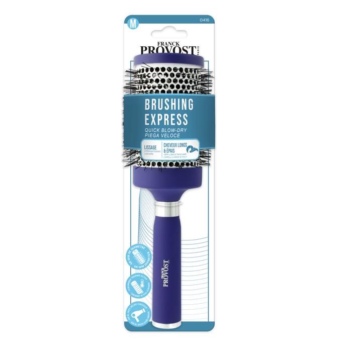 Brosse Brushing EXPRESS Céramique XL- Picots Nylon- Cheveux Mi-longs- Couleurs Aléatoires- FP