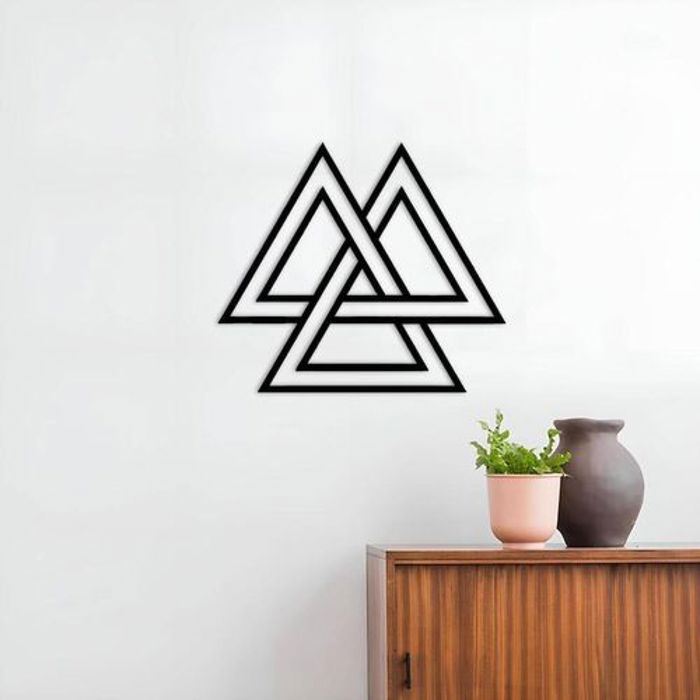 Décoration Murale - Viking - Valknut - Symboles Scandinaves - Style Moderne - À Suspendre