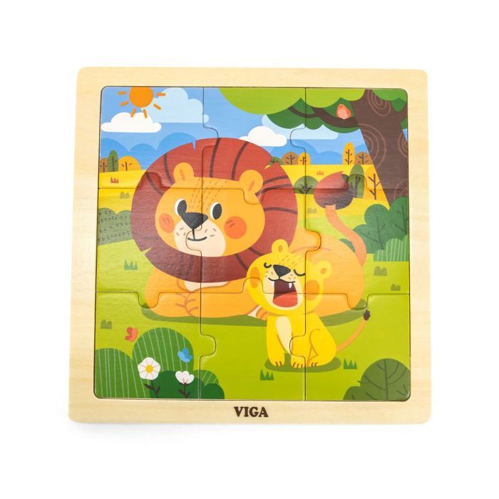 Viga - Puzzle 9 pièces en bois Lion