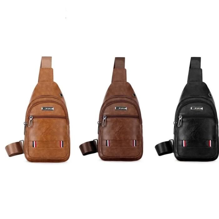 Sac à bandoulière pour homme avec trou pour écouteurs (Couleur aléatoire)