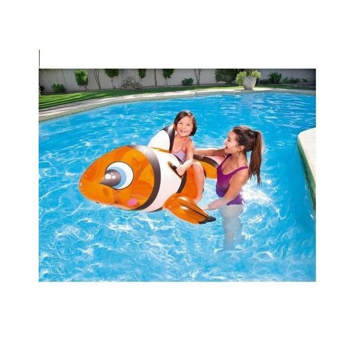 Flotteur pour enfant - BESTWAY - Gonflable Nemo - 1,57 x 0,94 m - Vinyle pré-testé - Poignées renforcées