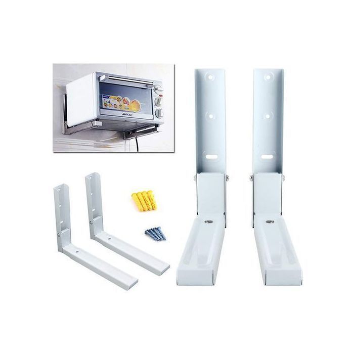 Support Mural pour Four à Micro-Ondes Étagère Cuisine en Acier INOX Réglable Universelle Blanc