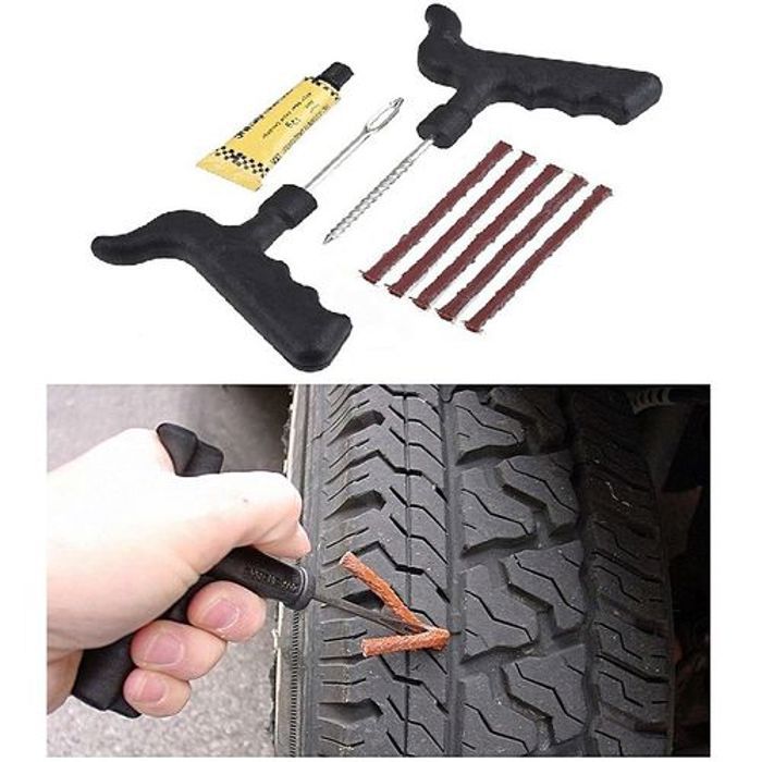 Réparation De Pneus Kit Foret Jack Forage En Caoutchouc Bandes Adhésif TUBELESS
