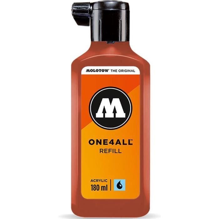 Peinture acrylique - Molotow - ONE4ALL - Recharge 180ml - Couleur orange - Résistance UV