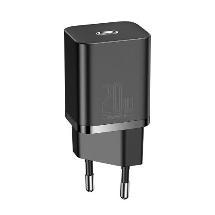 Chargeur mural Rapide Super Si 1C USB Type C 20 W Power Delivery - Noir