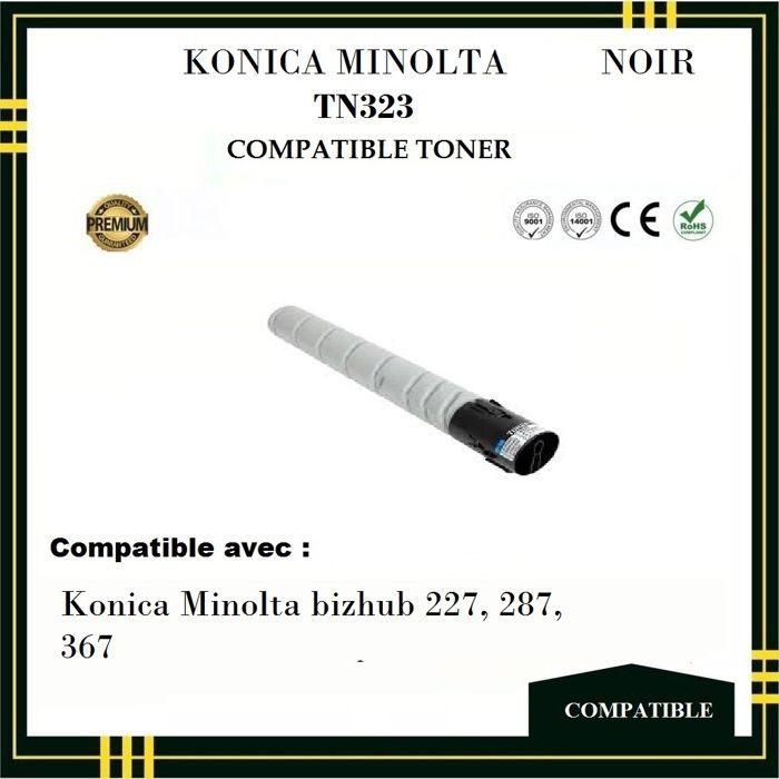 Toner Compatible - KONICA MINOLTA - TN323 - Noir -  - Impression Laser