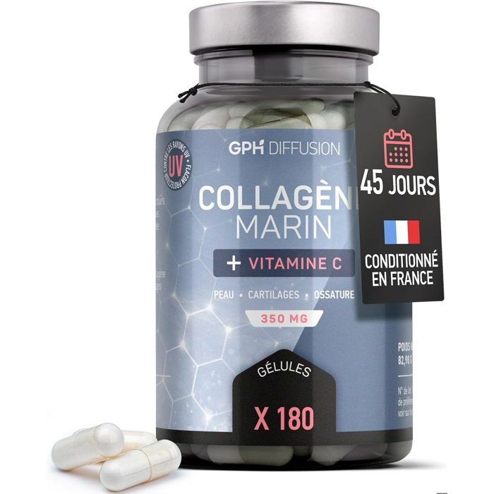 GPH Collagene Marine+vitamine C 180 gélules 350mg