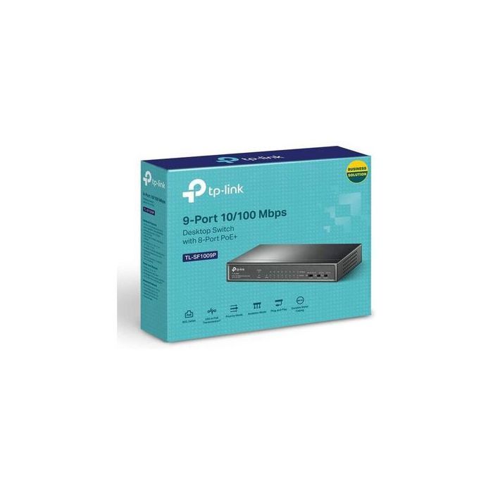 9 ports 10/100Mbps, 8 ports PoE 65W Desktop Switch