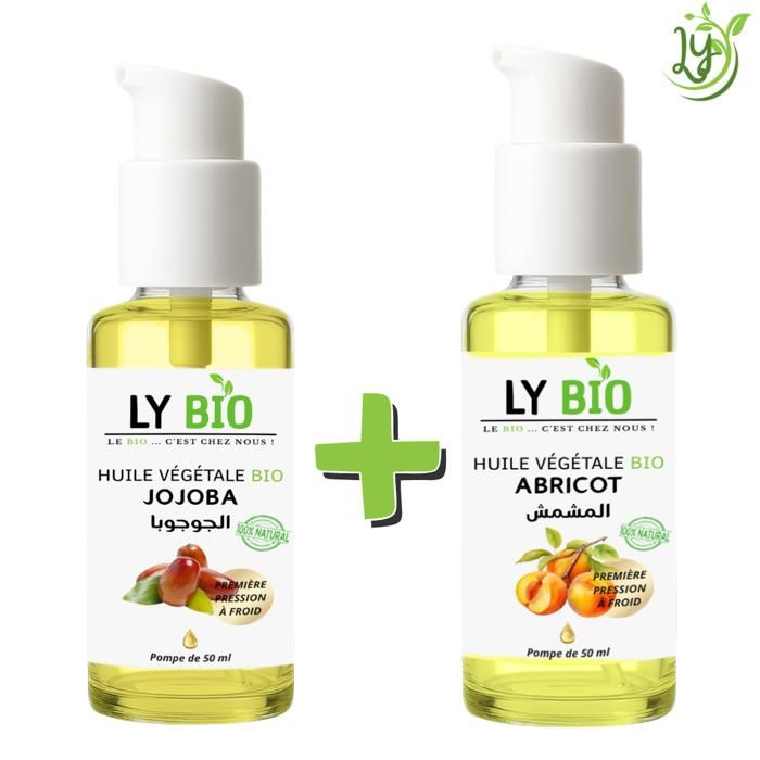 Pack Huile Jojoba et Abricot - LYBIO - 50ml - Hydratant - Tous types de cheveux - Mixte
