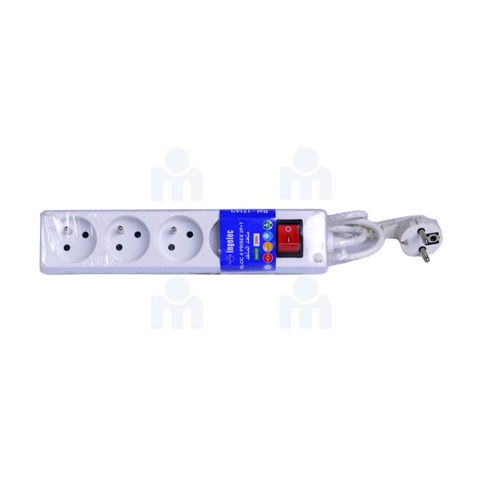 Bloc multiprises 4 prises 2P+T 1,5m blanc - INGELEC