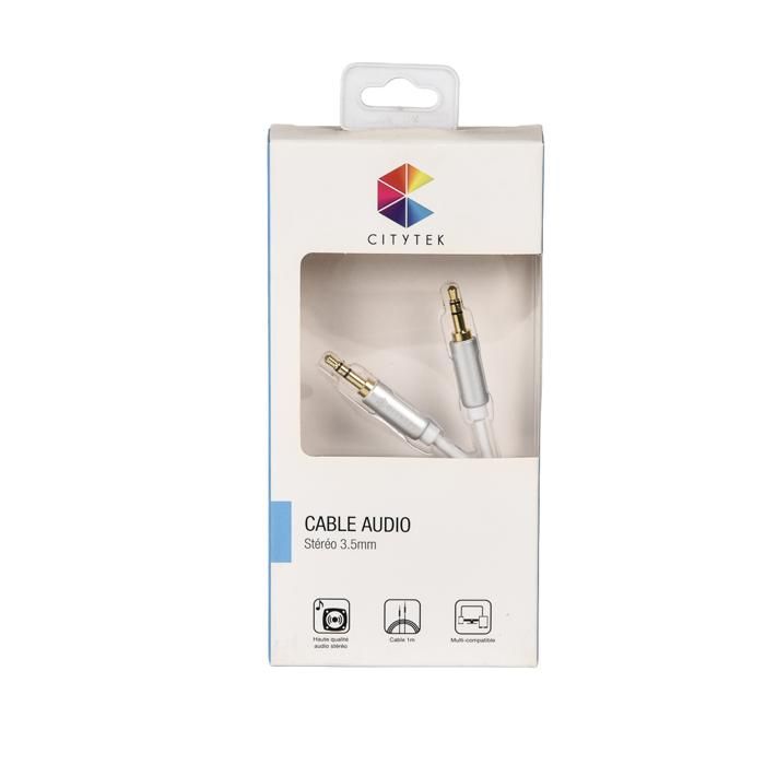 CABLE JACK VERS JACK BLANC MF017022 CITYTEK