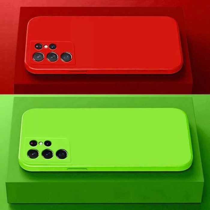 Case Pack 2 Coque : Coque Souple Pour Samsung S22 Ultra Rouge + Coque S22Ultra Vert