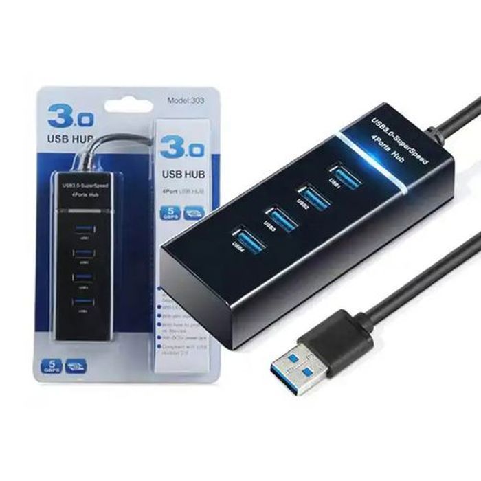 Nouveau style USB HUB 3.0 5Gbps 4 Ports USB3.0 adaptateur séparateur de moyeu Super vitesse périphériques d'ordinateur noir