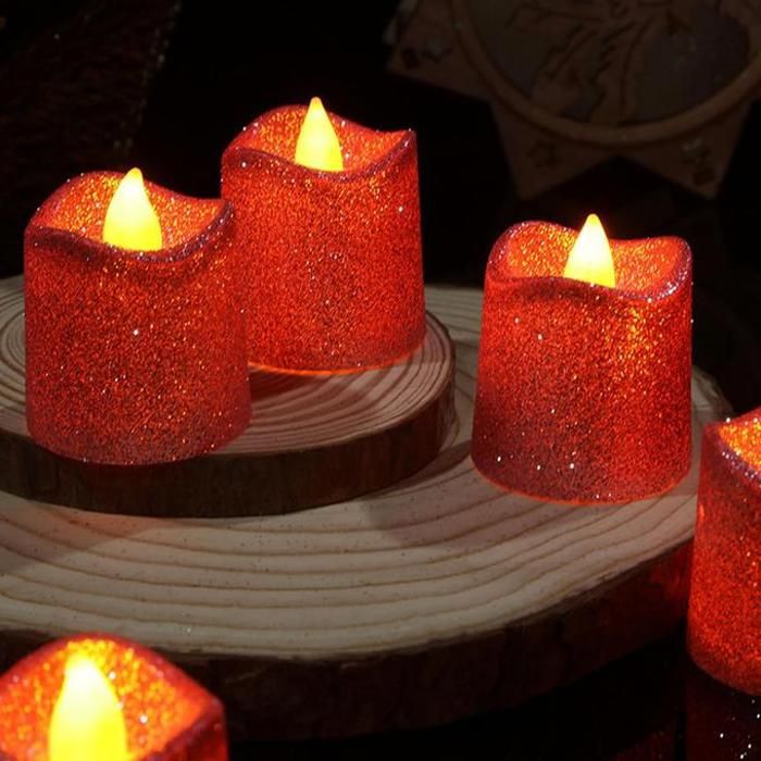 Bougies LED - GENERIC - Lot de 3 - Rouge - Sans flamme - Décoration de fête
