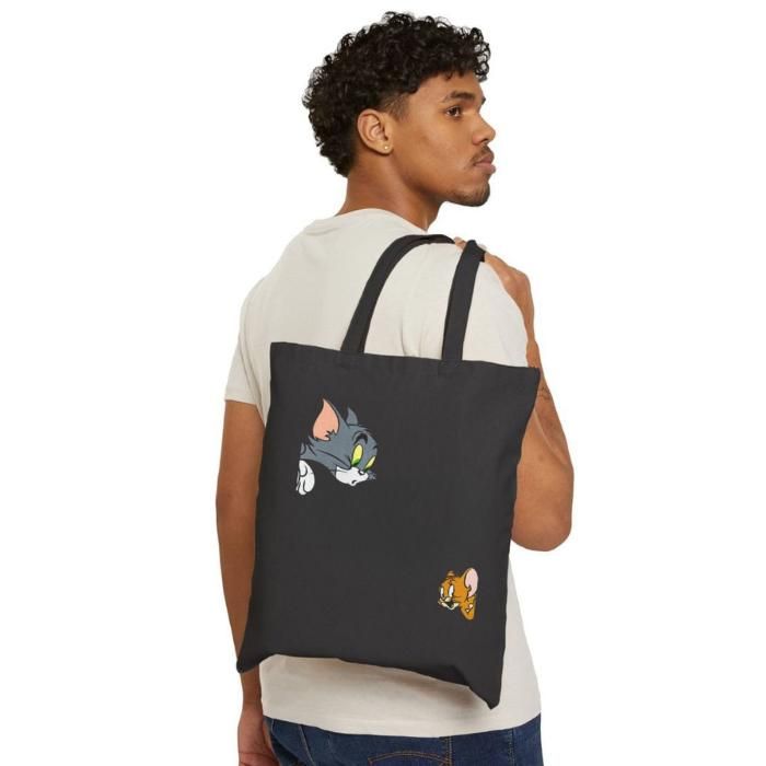 Sac en toile tendance avec un joli motif - pratique et léger, travail, l'école-7