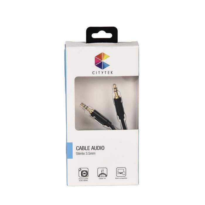 CABLE JACK VERS JACK NOIR MF017023 CITYTEK