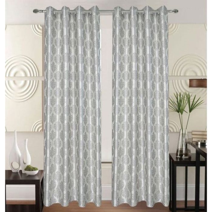 Rideaux Baroque Gris Clair 140/240 Classique - BAYT AVENUE (x2)
