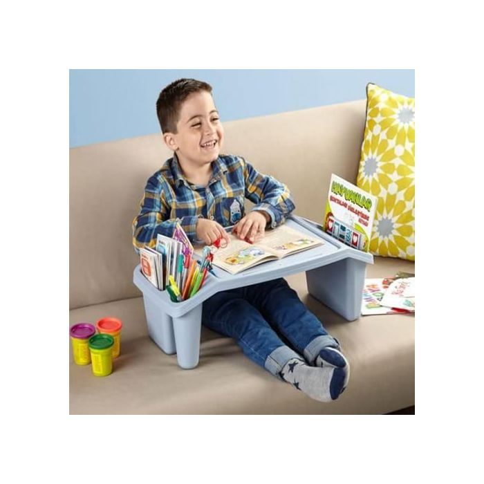 Rio Table Basse pour PC Portable,Table de Travail sur Canapé Lit et Sol Couleur Bleu