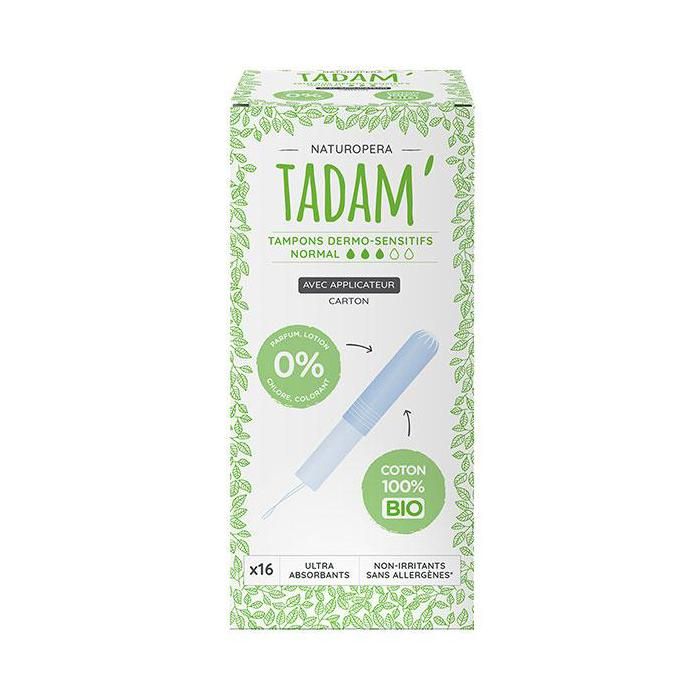 Tadam&#039; Hygiène Féminine Tampon Dermo-Sensitif avec Applicateur Normal Bio 16 unités