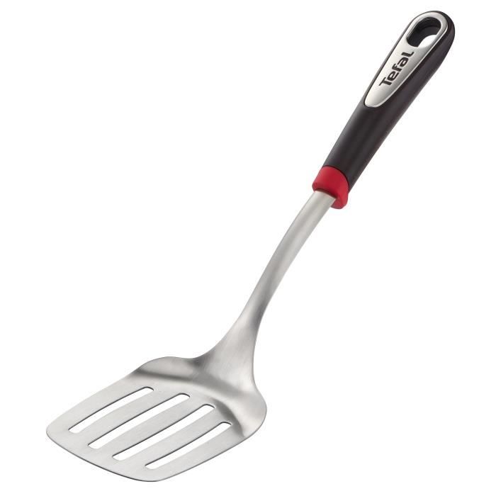 Spatule à angle - TEFAL - Ingenio - Inox - Poignée plastique - Noir et rouge