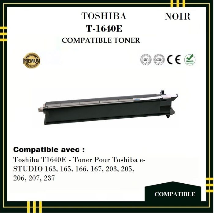 Toner - TOSHIBA - 1640E - Noir - Compatible - Pack de 4